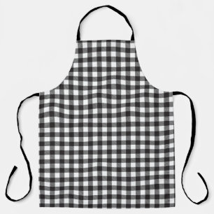 Delantal Black White Buffalo Gingham Check Plate Holiday
