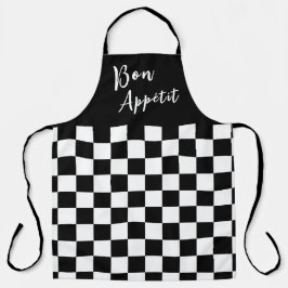Delantal Black & White Checkerboard Apron