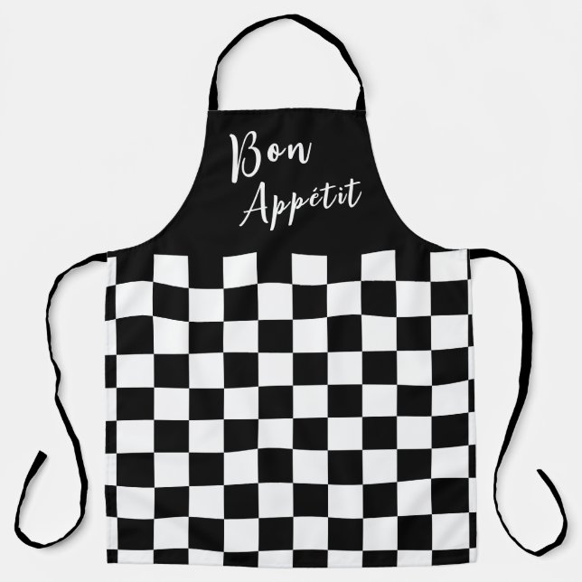 Delantal Black & White Checkerboard Apron (Anverso)