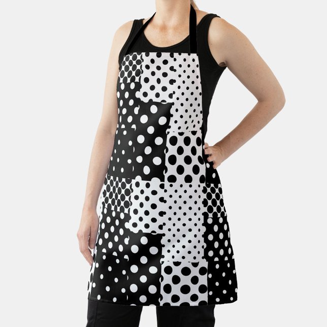 Delantal Black White Fashion Polka Dots Style Design  (Subido por el creador)