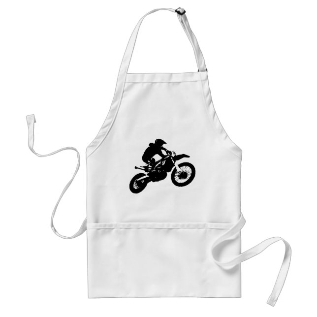 Delantal Black White Pop Art Motocross Motoryle Sport (Frente)