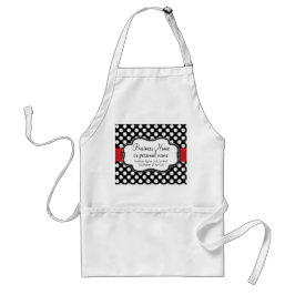 Delantal Black White Red Polka Dot Retro Cute Consultor