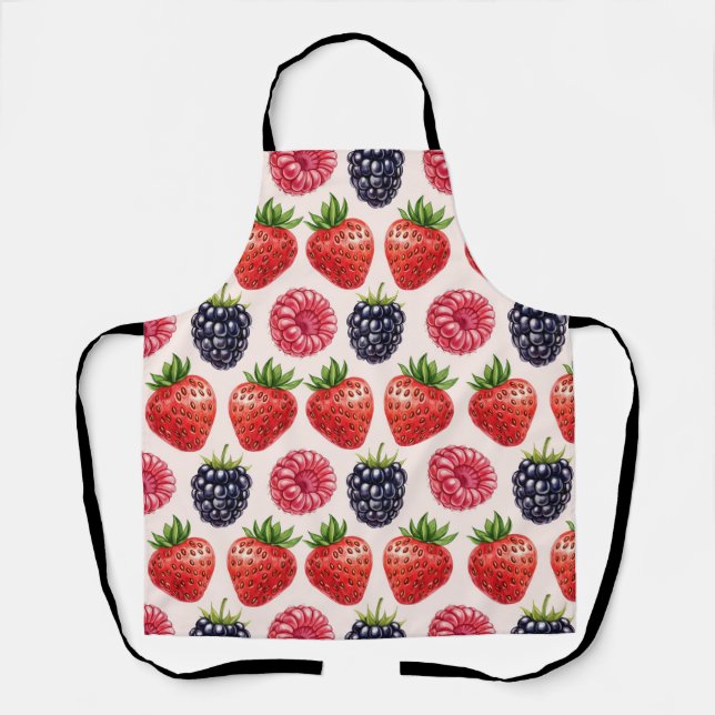 Delantal Blackberry, frambuesa, fresa por Natasha Us (Anverso)