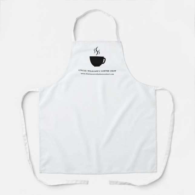 Delantal Blanca | Simple Café personalizado Café Café Café  (Anverso)