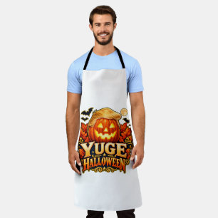 Delantal blanco de Halloween con calabaza para pei