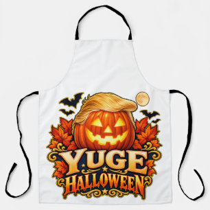 Delantal blanco de Halloween con calabaza para pei