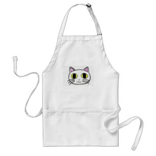Delantal blanco del gatito