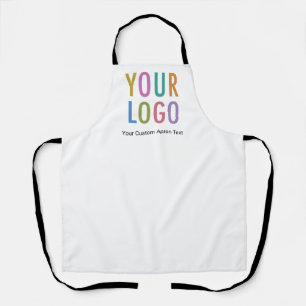 Delantal blanco impreso personalizado con logotipo