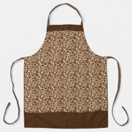 Delantal BLANCO MARRÓN BLANCO ANIMAL IMPRESIÓN Chef