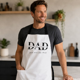 Delantal blanco moderno personalizado para PAPÁ