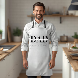 Delantal blanco moderno personalizado para PAPÁ
