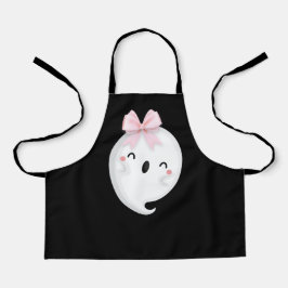 Delantal Blanco negro fantasma de Halloween