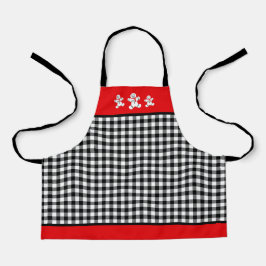 Delantal Blanco Negro Rojo Tapado Gingpanes Hombres Pequeño
