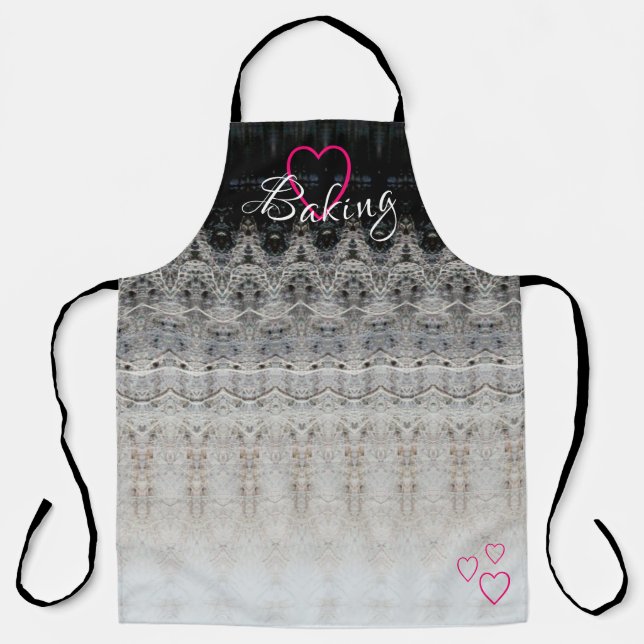 Delantal Blanco Negro Y Rosa (Anverso)