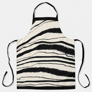 Delantal BLANCO NEGRO ZEBRA STRIPE Chef Craft