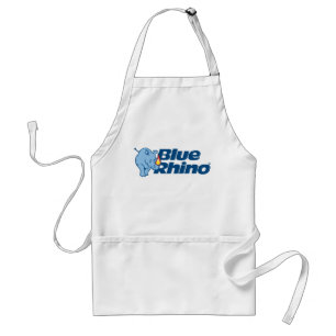 Delantal Blanco rinoceronte azul