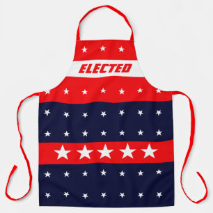 Delantal Blanco Rojo Y Azul Con Estrellas