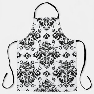 Delantal Blanco y negro oriental: Textura clásica