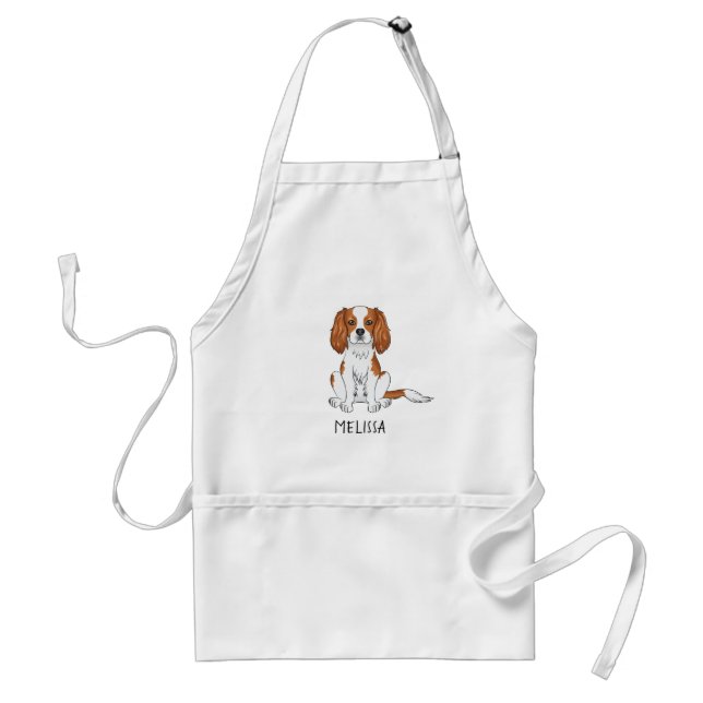 Delantal Blenheim Cavalier King Charles Spaniel & Nombre (Frente)