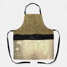 Bling Bling Gold Purpurina y Black Floral Initials