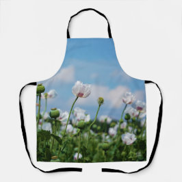 Delantal Bloeiend Papaver somneferum maanzaad bloemen.