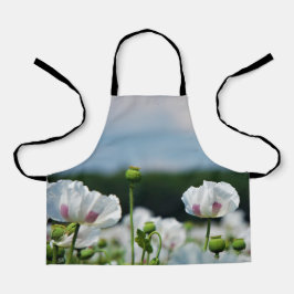 Delantal Bloemen veld, Papaver somneferum maanzaad bloem.