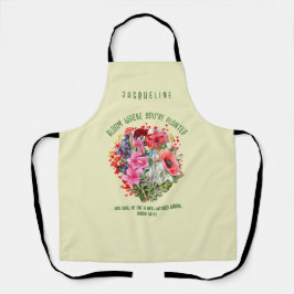 Delantal BLOOM cristiano DONDE ESTÁS PLANTADO Floral