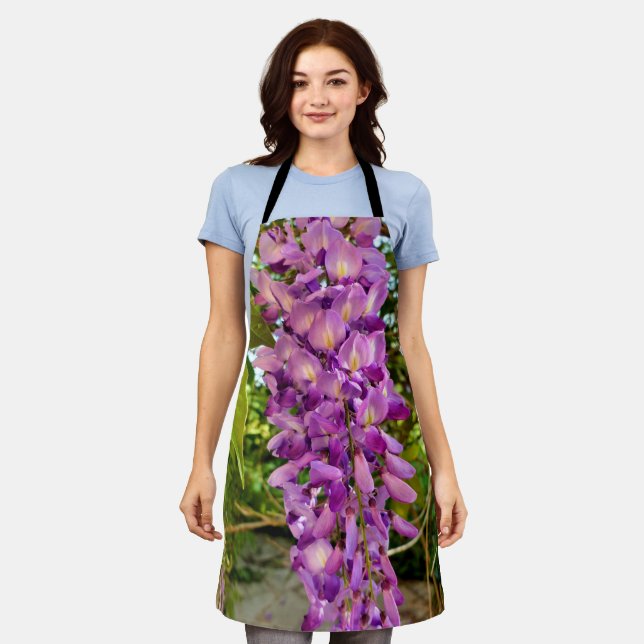 Delantal Bloom De Wisteria Por Todo El Ámbito De La Impresi (Gastado)