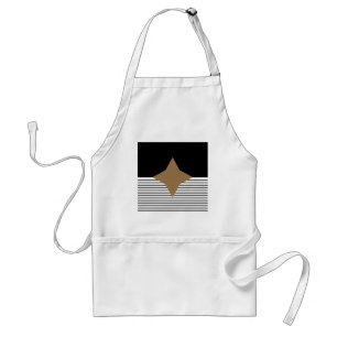 Delantal Bloqueo de color blanco negro y diamante marrón