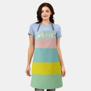 Delantal Bloques de color lindos en pasteles minty