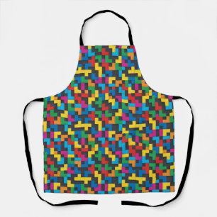 Delantal Bloques Retro Tetris Patrón Continuo