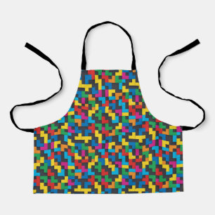 Delantal Bloques Retro Tetris Patrón Continuo