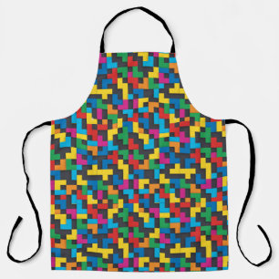 Delantal Bloques Retro Tetris Patrón Continuo