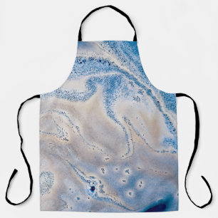 Delantal Blue and white liquid art