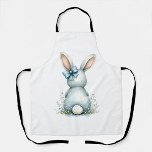 Delantal Blue Bunny Tail Cottontail Easter Bunny con huevos