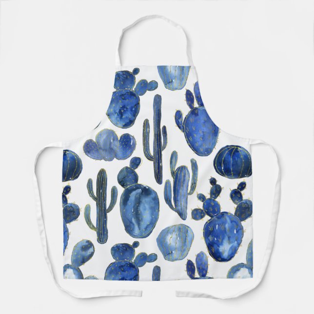 Delantal Blue Cactus Moda del Desierto de Oro Viaje al Suro (Anverso)