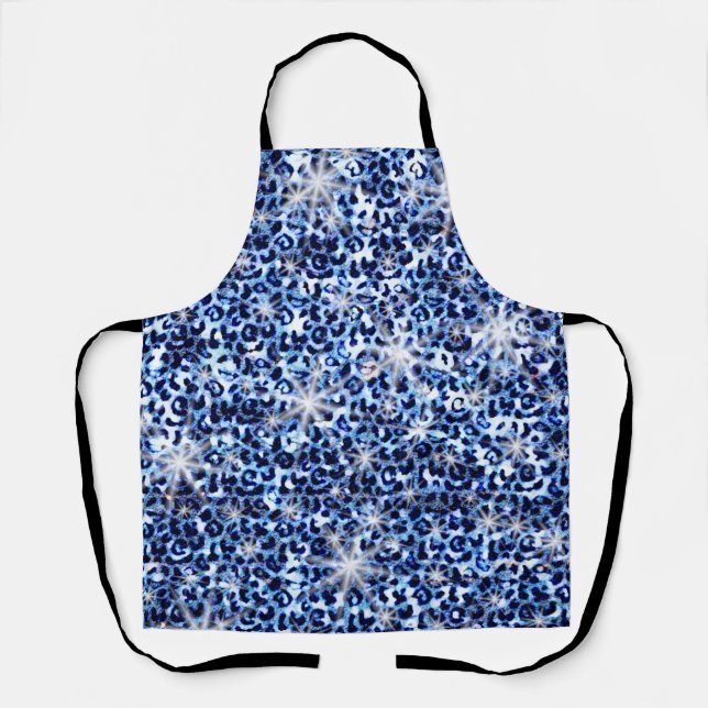 Delantal Blue Cheetah Sparkles Apron (Anverso)