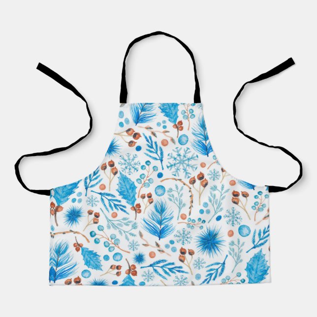 Delantal Blue Christmas Pattern (Anverso)