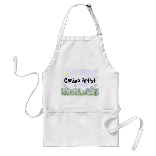 Delantal Blue Flowers Field Garden Apron (Personalize) (Frente)