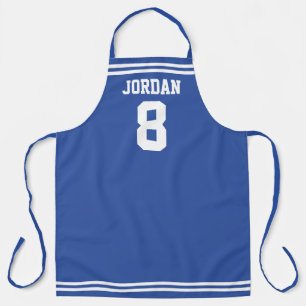 Delantal Blue Football Jersey con nombre y número personali