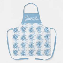 Delantal Blue French Toile Floral Pattern Name
