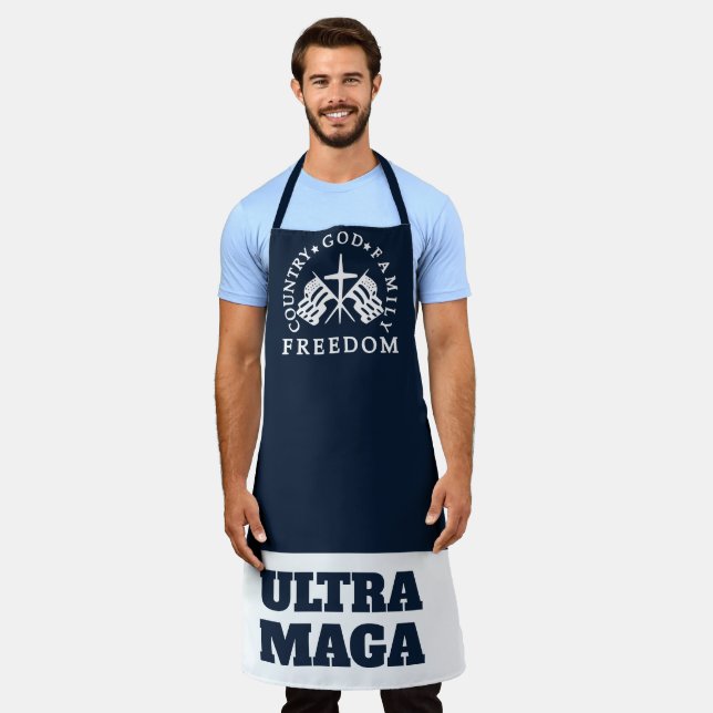 Delantal Blue God Family Country Freedom ULTRA MAGA (Gastado)