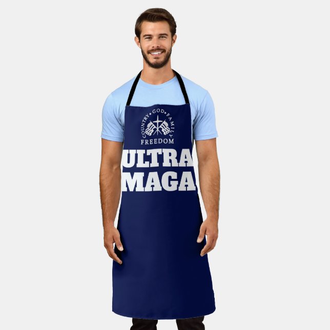 Delantal Blue God Family Country Freedom ULTRA MAGA (Gastado)