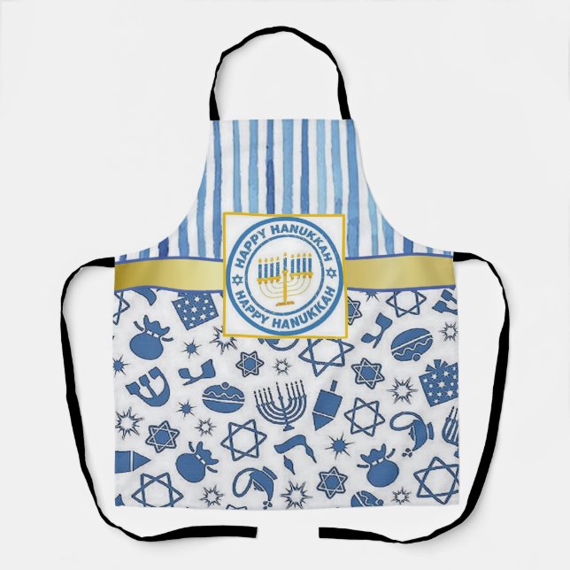 Delantal Blue Hanukkah (Anverso)