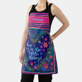 Delantal Blue Heart Love Quote Personalizado Inespirivitali