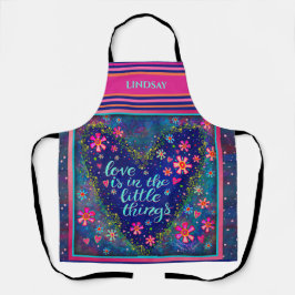 Delantal Blue Heart Love Quote Personalizado Inespirivitali
