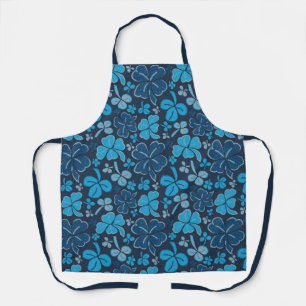 Delantal Blue Lucky Shamrock Clover St. Patrick's Day