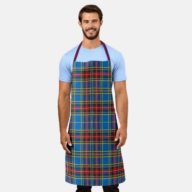 Delantal Blue Red Green Tartan Plaid (Gastado)