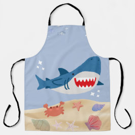 Delantal Blue Shark Ocean Theme Apron – Cute Marine Life Co