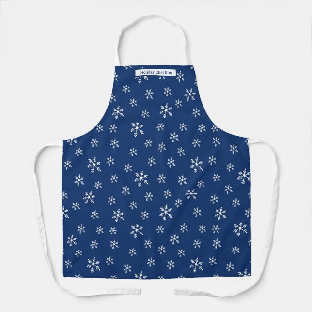 Delantal Blue Snowflake Personalizado (Anverso)